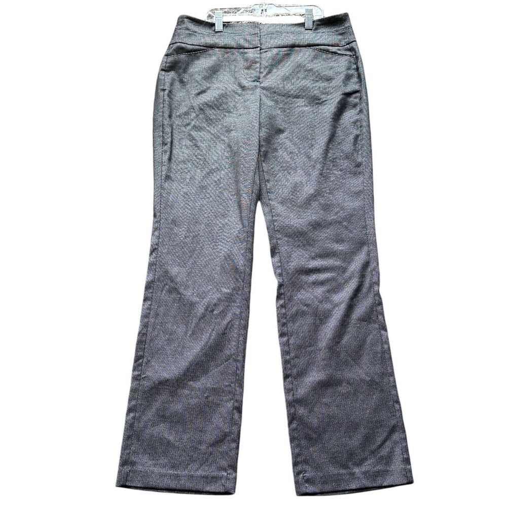 Elle Dress Pants Size 6 Gray Straight Leg Women's Mid Rise Stretch Trousers B11